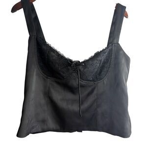 Dynamite Black Satin Lace Camisole